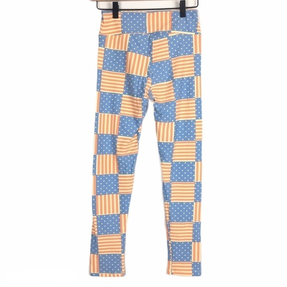 LULAROE Leggings Americana Flag Stars Stripes OS One Size Patriotic July 4th USA - Picture 4 of 9